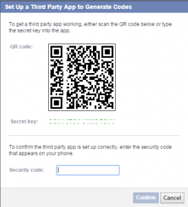 Bảo vệ tài khoản Facebook bằng Code Generator 